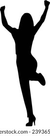 Office woman silhouette, business women vector white background   