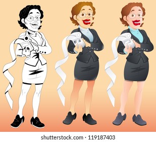 Office Woman Vector