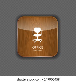 Office wood application icons vector 