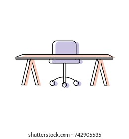 office wood desk with chair design