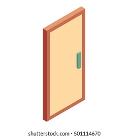 Office wooden door icon. Cartoon illustration of door vector icon for web design