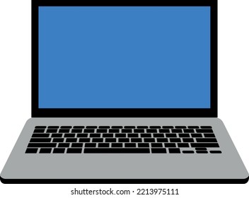 Office Work Business Laptop (Editable file) - Vector Illustration