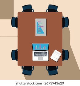Vector de mesa de negocios de trabajo de oficina