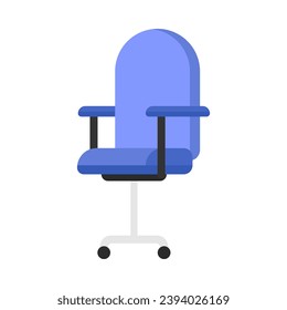Ilustración plana de la silla de trabajo de Office