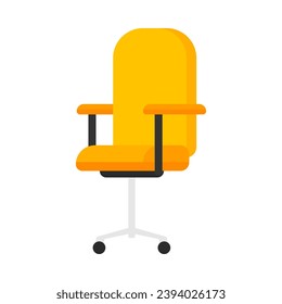 Ilustración plana de la silla de trabajo de Office