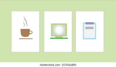 Office work coffee design vector icon