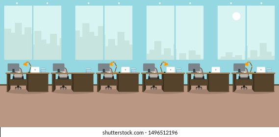 office Work in the company Work using vector design program  vector illustration