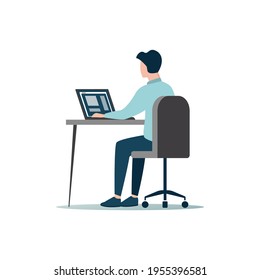Office work concept. Colored flat vector illustration. Isolated on white background.
