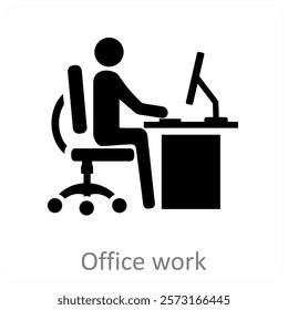 Office work and desk icon concept
