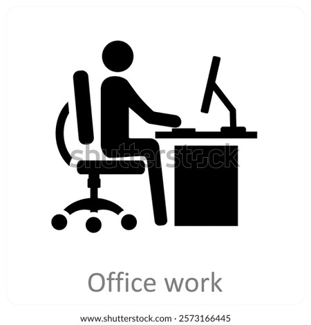 Office work and desk icon concept