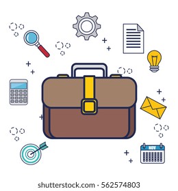 office work equipment flat icons
