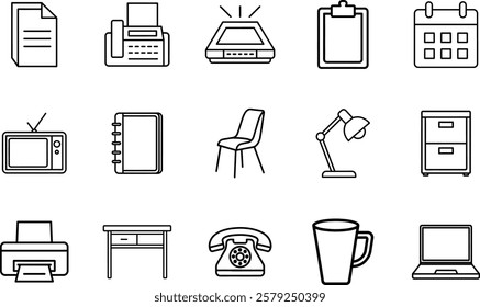 Office And Work Essentials Icon Set