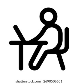 Office Work Icon, Creative Outline Design for Task, Team, and Professional Activity