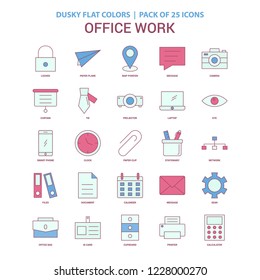 Office work icon Dusky Flat color - Vintage 25 Icon Pack
