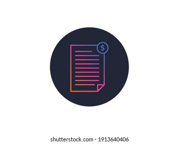 Notas monetarias de Gradiente de icono de trabajo de Office