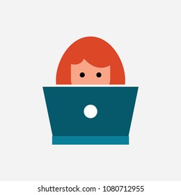Office work icon illustration,programmer vector sign symbol