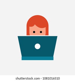 Office work icon illustration,programmer vector sign symbol
