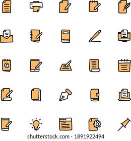 office work icon pack using the hand drawn style with two color tones