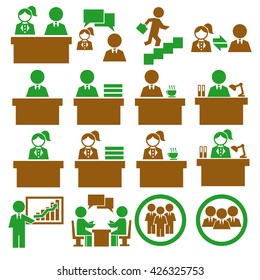 office work icon set