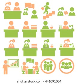 office work icon set