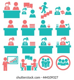 office work icon set