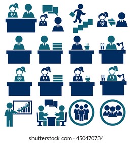 office work icon set