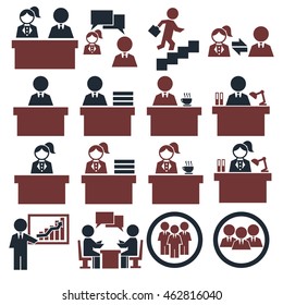 office work icon set