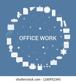 Office work Icon Set. Infographic Vector Template
