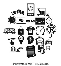 Office work icons set. Simple set of 25 office work vector icons for web isolated on white background