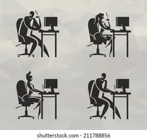  Office work icons. Vector format