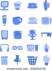 Trabajo de oficina, ilustración, vector, en un fondo blanco.
