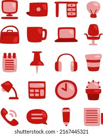 Trabajo de oficina, ilustración, vector en un fondo blanco.