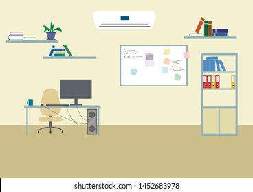 office for work, interior .vector image.