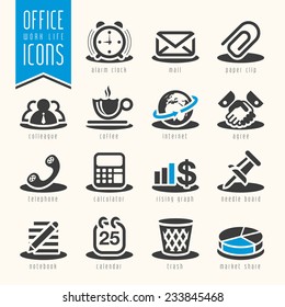 Office, work life icon set