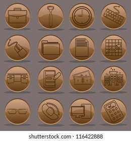 Office work nine to five icon set gradient emboss