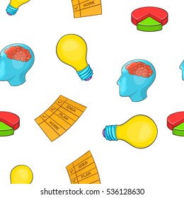 Office work pattern. Cartoon illustration of office work vector pattern for web