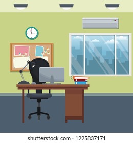 office work place cartoon