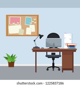 office work place cartoon