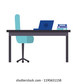 office work place isolated icon