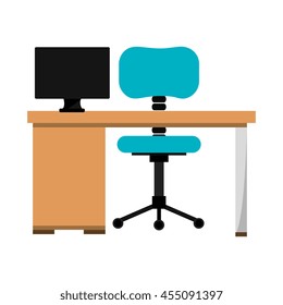 office work place isolated icon design, vector illustration  graphic 