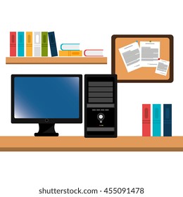 office work place vector illustration  