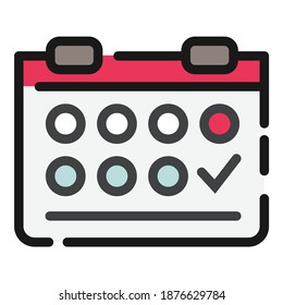 Calendario De Programación De Trabajo De Office Icono plano Aislado En Fondo Blanco