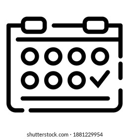 Office Work Schedule Calendar Flat Icon Isolated On White Background