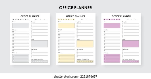 Office Work Schedule Project Checklist Planner