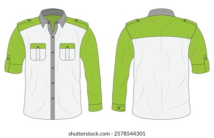 Office work shirt mockup front and back view