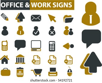 office & work signs. vector