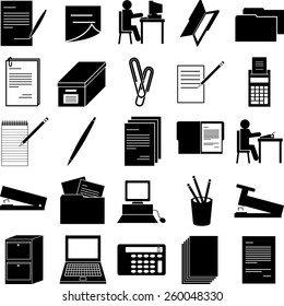 office work symbols set