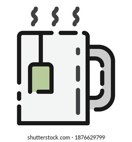 Office Work Tea Mug Flat Icon Isolated On White Background