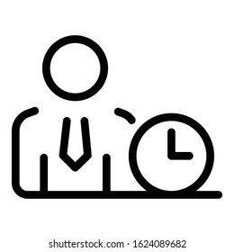 Office work time icon. Outline office work time vector icon for web design isolated on white background