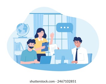 office work trending concept flat illustration